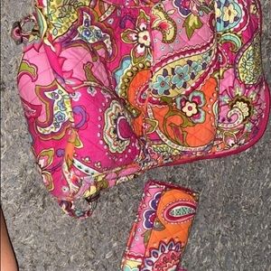vera bradley back pack and wallet